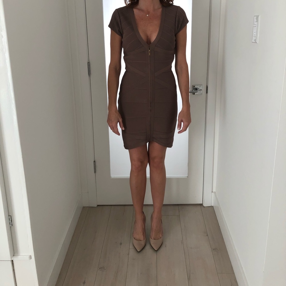 Stretta taupe dress (Herve Leger look-a-like)
